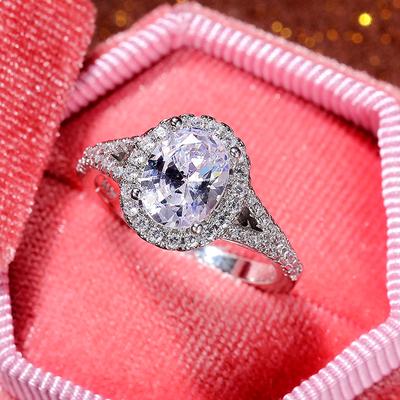 New Delicate Oval CZ Stone Crystal Wedding Rings Bridal Brilliant Proposal Engagement Ring Women High-quality Fashion Jewelry