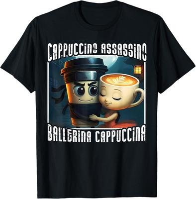 Cappuccino Assassino Ama Ballerina Cappuccina Meme Italiano Camiseta Unisex para Adultos S-4XL