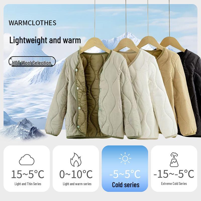 Children's Insulated Wool-Down Jacket: Warm, Long-Sleeve Uniform for Boys & Girls