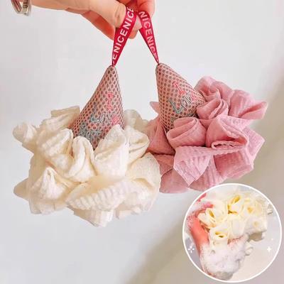 Bath Sponge Ice Cream Shape Exfoliating Loofah Body Scrubber Shower Cleaning Loofahs Bathroom Men Women Bathing Accessories