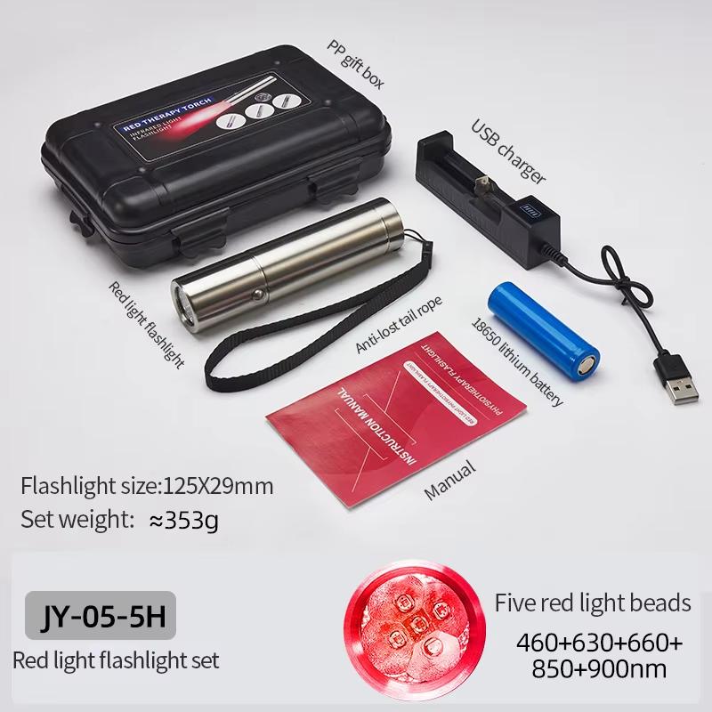 Red Light Therapy Wand Device for Body Acne Treatment With 5 Wavelengths Near Infrared 900nm Light Therapy Relieve Joint Pain
