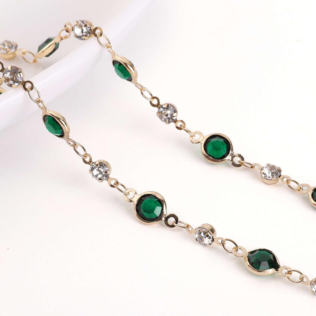 50cm/100cm Color Rhinestone Chain Color Retention Copper Chain DIY Bracelet Necklace Accessories