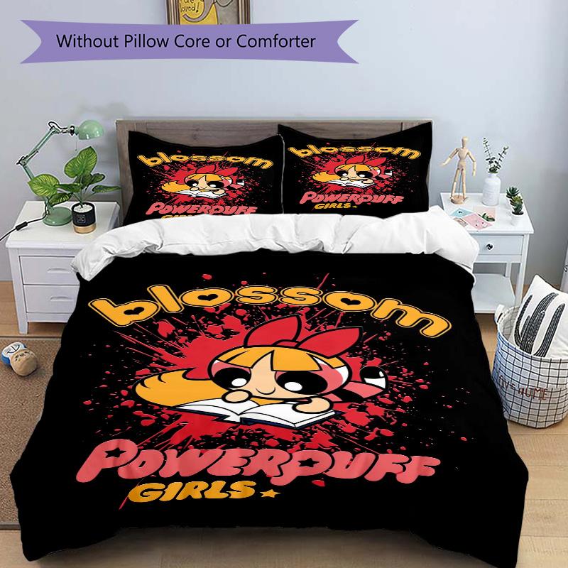 

3pcs Blossom Design Quilt Cover Set (1 Quilt Cover + 2 Pillowcases Without Pillow Core), High-Definition Printing for Home and Dormitory.H009 135x200cm