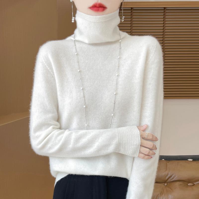 

Женский кашемировый свитер Qinghe кашемир 30% кашемир 70% шерсть осенне-зимний пуловер теплый и модный XXL теплый белый