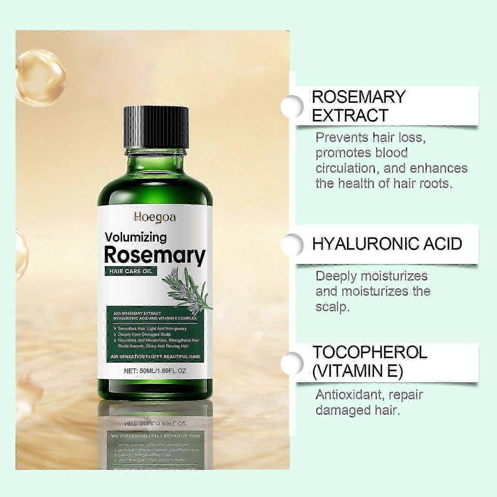Rosemary Oil for Hair Growth, 100% Pure Organic Rosemary Oil for Thicker, Stronger Hair, Scalp Treatment for Itchy & Dry Scalp, Strengthen & Nourishes