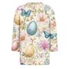 Women's Fashion Casual Sleeve Easter Elements Print Round Neck Top