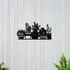 2D Flat Cactus Metal Wall Art Black, Silhouette Decorative Plaque Sign for Living Room Bedroom Office