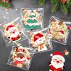 100Pcs Christmas Candy Cookie Bags Self-Adhesive Gift Packaging Bag Cute Navidad Xmas Tree Santa Transparent Opp Bag Party Decor