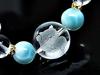 no Beckoning Cat Crystal Larimar Lucky Brings Happiness and Good Natural Stone Power Stone Playful Bracelet 21 C55 [Neko Yume] Charm, Fortune, Women's