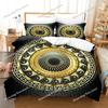 3D Luxury Black Gold Bedding Sets New Greek Key Meander Duvet Cover Sets Bed Linens Queen King Size Modern Geometric Bedspread