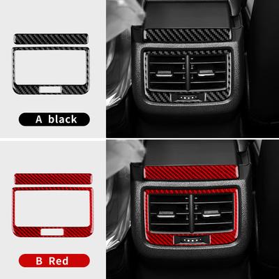 Für Seat Leon MK3 2013 2014 2015 2016 2017 2018 Auto Hintere Luftausströmer Rahmen Zierleiste Echter Weicher Kohlefaser Aufkleber LHD RHD
