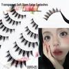Five Pairs of Transparent Soft Stem Dense Manga Style False Eyelashes - DFY-68