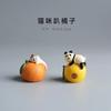 ZAKKA Miniatures Cat Panda Home Decor Crafts Cute Orange Figurines Resin Handicraft Desktop Ornaments Car Interior Accessories
