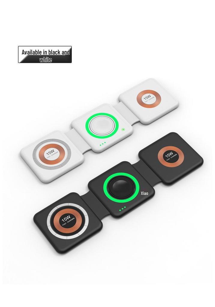 15W Magnetic Wireless Charger: Apple Fast Charging for Earphones, Watch, Phone with Folding Stand