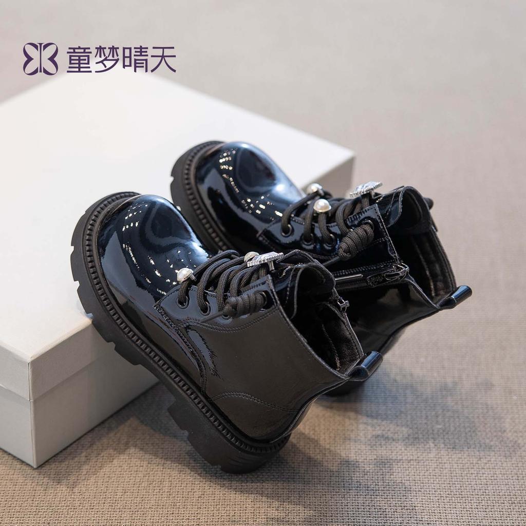 Children's Martin Boots 2025 Autumn New Girls' Boots Korean Version Single Li Short Boots British Style Fashion Princess Leather Boots