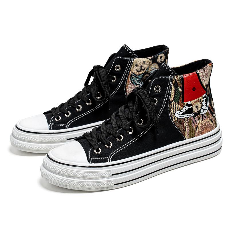 Fashion 2024 Classic Canvas Men's Vulcanize Shoes Breathable Canvas Sneakers Men Comfort High Top Sneakers For Men Teenager Board Shoes