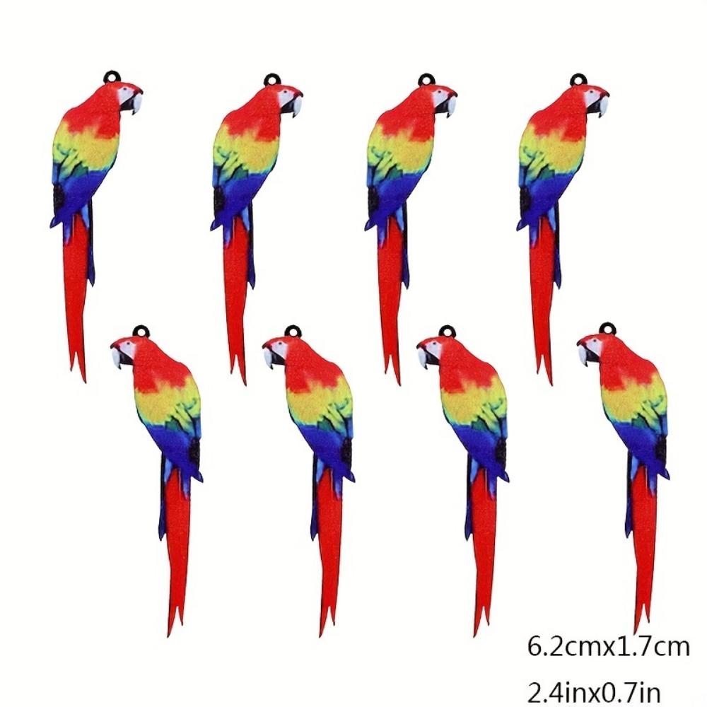 8 Pieces Animal Theme Acrylic Pendant Cute Pigeon Owl Parrot Eagle Hummingbird etc Shape Charm Beads DIY Jewelry Bracelet Necklace Making Kit