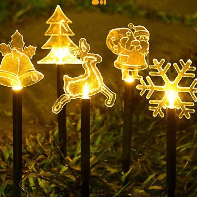 

LED Solar Christmas Candy Cane & Snowflake String Lights for Lawn & Courtyard Christmas Mix