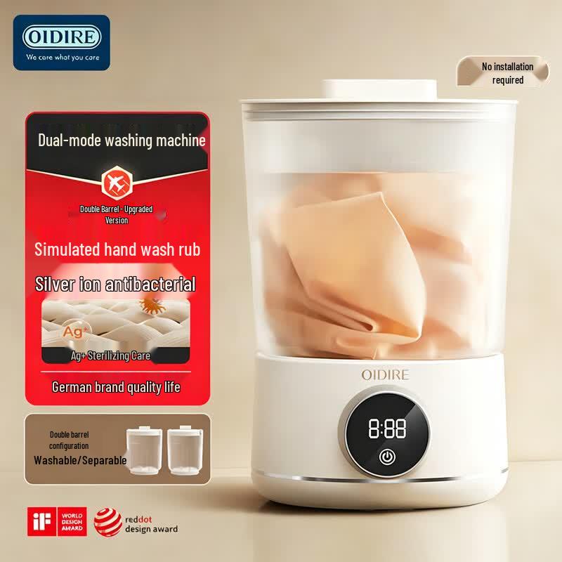 OIDIRE Portable Dual-Tub Mini Washing Machine