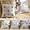 Nautical Calm Art Marine Theme Rudder Anchor Animals Cushion Cover Pillowcase Antidustmite Living Room Sofa Decor Cushion Room