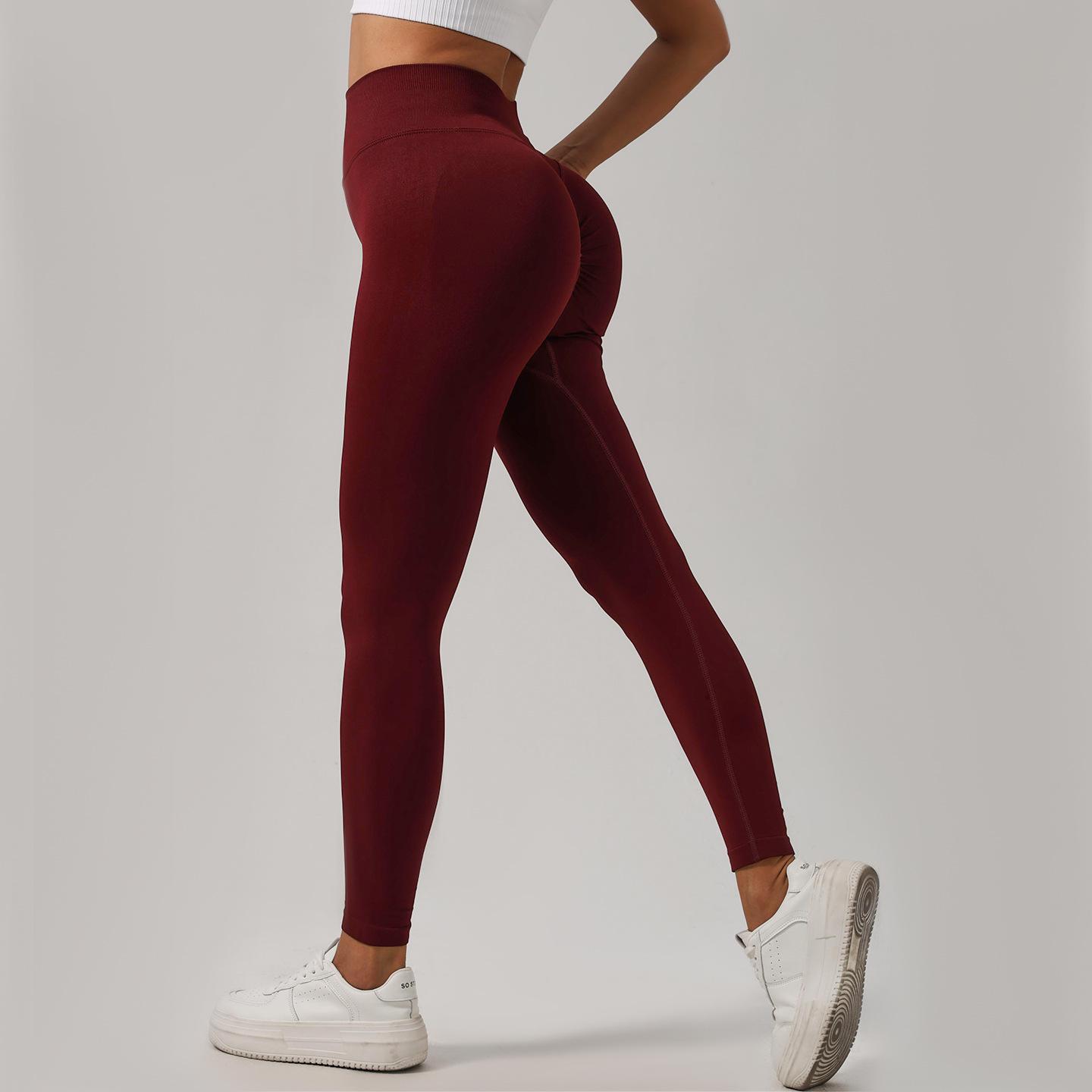 

European and American quick-drying abdominal wear tight-fitting seamless hip-lifting yoga pants women s high-waisted fitness pants S