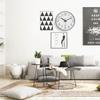 Non-Ticking Nordic Wall Clock Round Wall Hanging Clock Electronic Color Clock  Living Bedroom