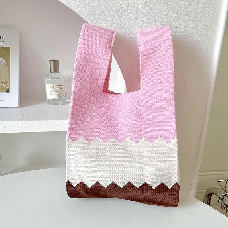 Colorful Knitted Handbags: Women's Fashion Shoulder Bags & Vest Waistcoat Styles