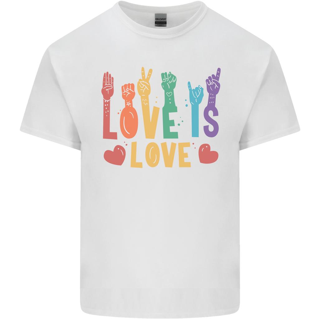 LGBT Sign Language Love Is Gay Pride Day Unisexs Light Cotton TShirt