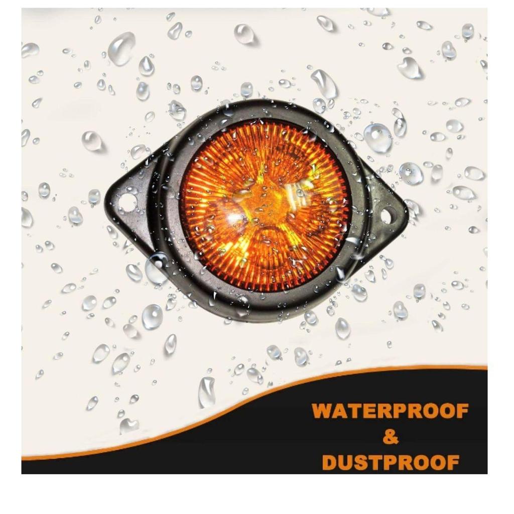 10-Pack LED Outline Side Marker Lights – 24V Waterproof Clearance Lamps for Truck, Trailer, Bus & Universal Commercial Vehicles (Amber)