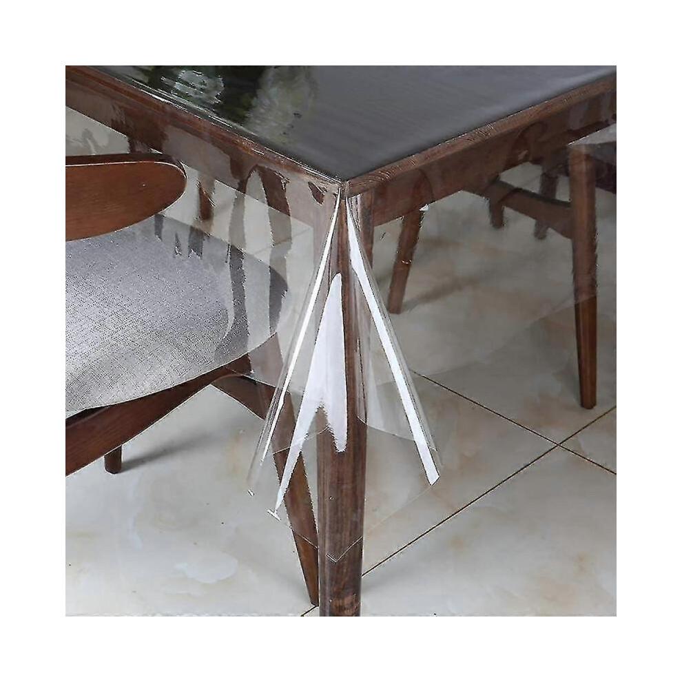 Clear Vinyl Tablecloth Protector Waterproof/ Oil-proof Plastic Square Transparent Sheet Table
