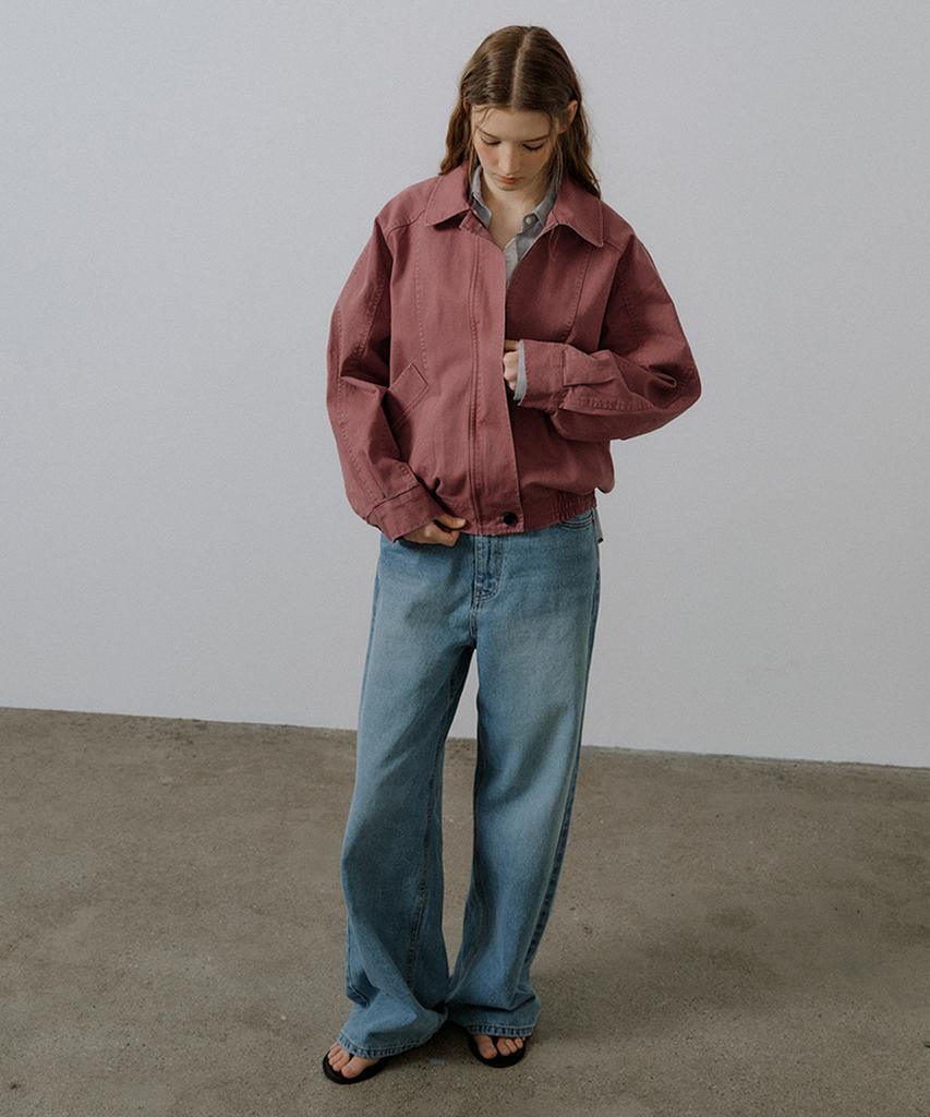 Friver07 Vintage Washing Bomber Jumper [Frsp05Jp03]_Pink