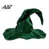 Full Color Matte Witch Hat for Women, Large Ruched Velvet Wizard Twisted Halloween Party Headwear Party, Cosplay Costume, Stage Performance Accessory
