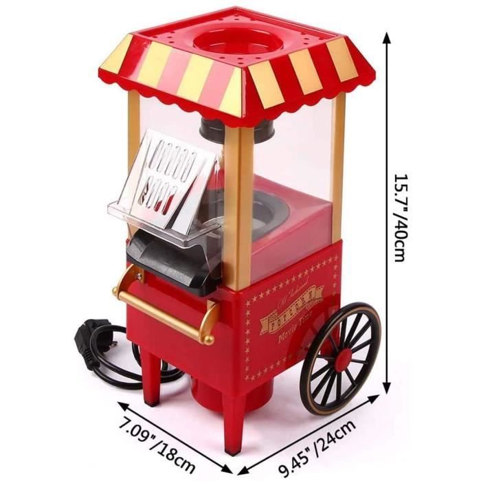 Chariot De Fabricant De Pop-Corn Professionnel Vintage, Pop-Corn Électrique À Air Chaud 1200W pour Cinéma Maison, Machine À Pop[445]