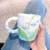 High value Flower Mug Design Sense Water Cup Girl Heart Mug Hand-painted Cup Birthday Gift Souvenir