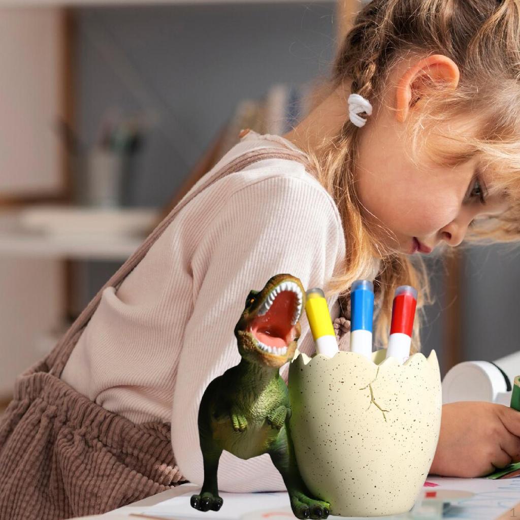 Dinosaur Pen Holder Cosmetic Brush Organizer Adorable Cute Home Decor Stylish Pencil Desk