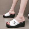 6cm Kleine Größe 32-43 Bequeme Blumenstickerei Keilabsatz Hausschuhe 2024 Damen Mittlere Absätze Plateau Clogs für Büro Strand Mama