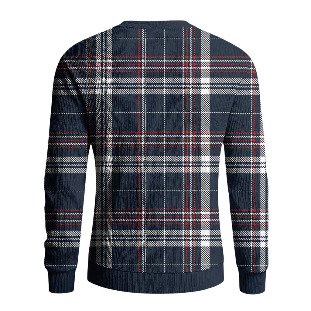 Men's Round Neck Long Sleeve Ribbed Knit Pullover