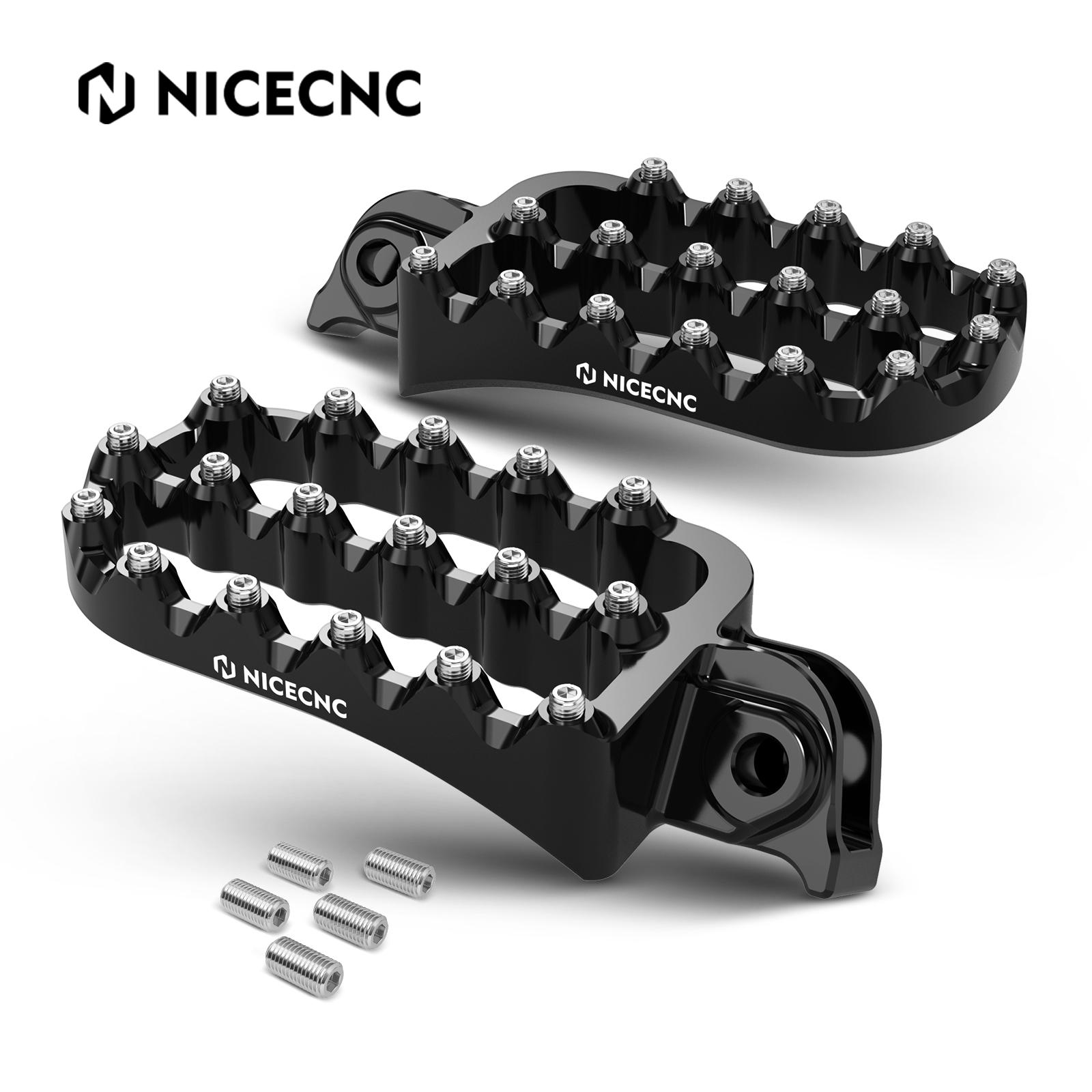 NICECNC Motorcycle Flat Footpegs Foot Peg Large Footrests for KTM 390 Adventure 390 ADV 2020 2021 2022 2023 2024 чёрный