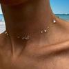 Transparente Tropfen-Halskette Minimalistischer Klarer Perlen-Choker Verstellbare Länge Feiner Schmuck für den Alltag und Besondere Anlässe