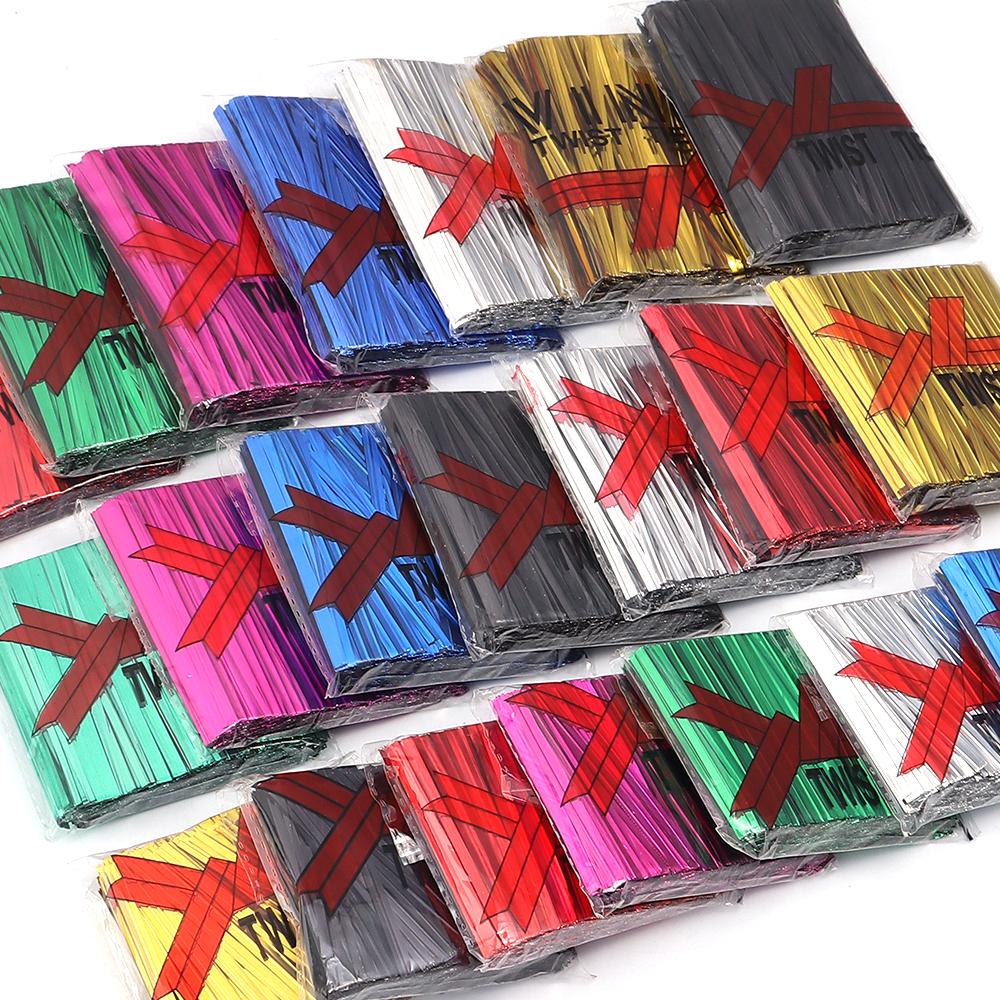 760Pcs Plastic Iron Twist Tie Colorful Multi-Size Wire Sealing Binding Wire for Candy Lollipop Cookies Food Gift Party Packaging