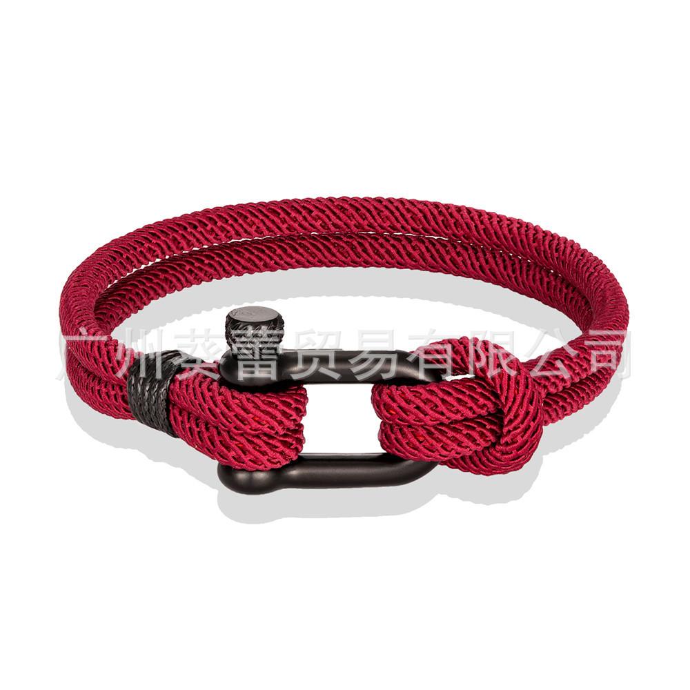 U-shaped Horseshoe Buckle Bracelet Men's Stainless Steel Couple Milan Rope Outdoor Enthusiast Bracelet