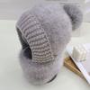 Plush Thread Warm Scarf One-piece Hat Women's Winter Pullover Ear Protection Neck Cover One-piece Knitted Hat Ski Cap