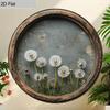 Round Rustic Metal Wall Art Daisy Discus Home Decor