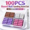 100PCS Mixed‑grit Nail Drill Sanding Bands 80/120/180/240 Grit Nail Sanding Band Set  Manicure,Salon