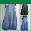 And Women Plus Spring Size Autumn Fashion Skirt Solid Color High Waist Casual Anklelength Denim Skirts