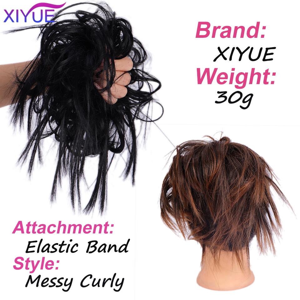 Chignon sintetic Scrunchie dezordonat Bandă elastică Coc de păr ondulat Updo Postă de păr pentru temperatură înaltă Banda de păr falsă Coadă de cal pentru gogoși