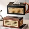 Solid Wood Wooden Napkin Case Thickened Wet Wipes Container High Quality Rattan Tissue Box  Bedroom