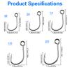50Pcs Inline Single Hooks Replacement Fishing Barbed Hooks for Fishing Spoon Spinner Lures Baits Inline Circle Hooks