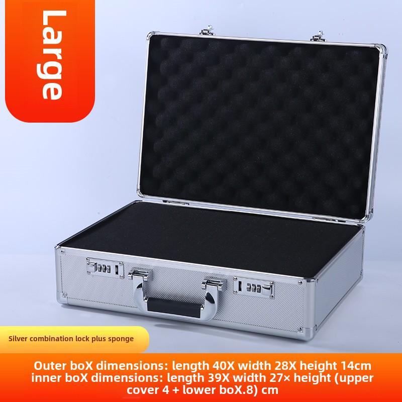 Cutie de scule portabilă din aliaj de aluminiu cu încuietoare pentru depozitarea feroneriei, documentelor și numerarului