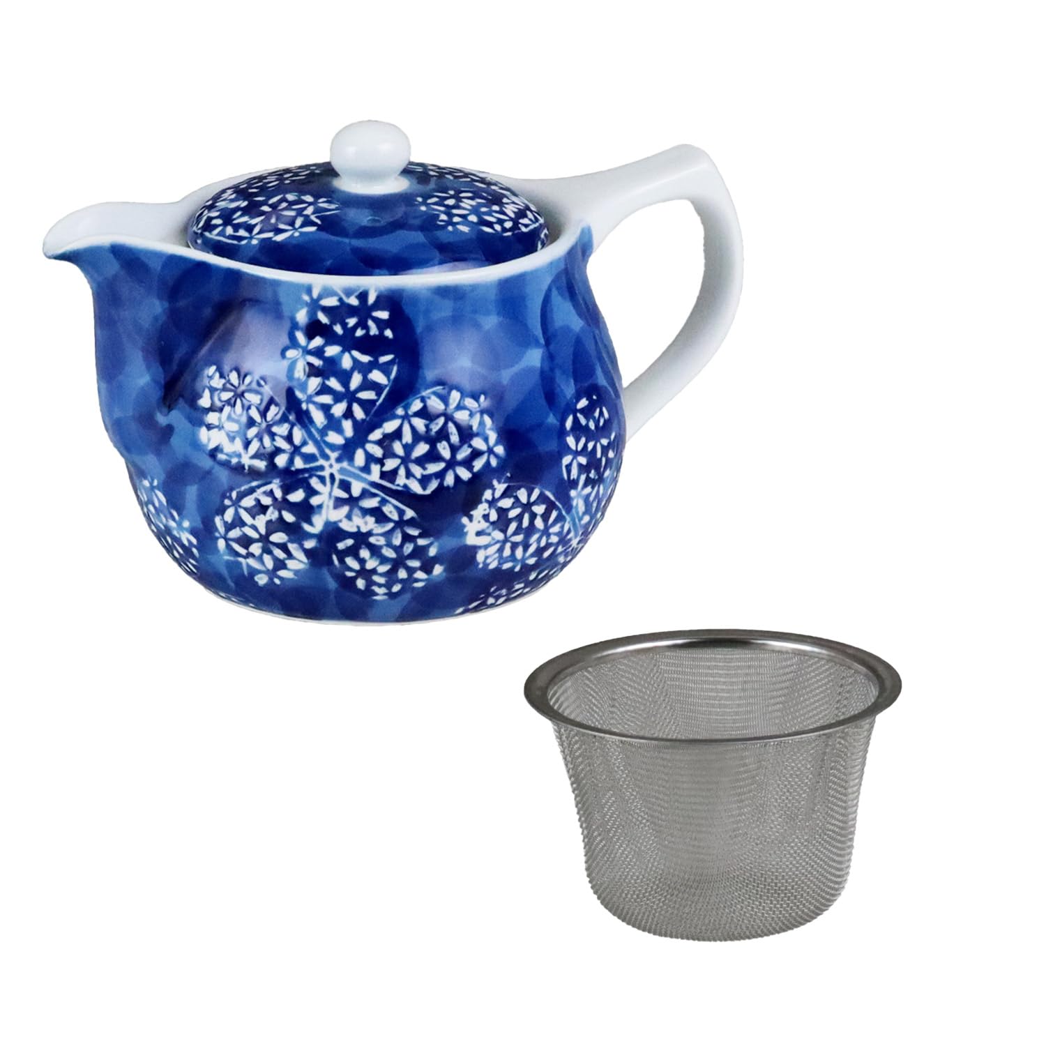 

Functional household item. Clean function, water-repellent finish, tea stain and stain resistant [Arita ware, Made in Japan] Pot (Flower-filled, Blue)